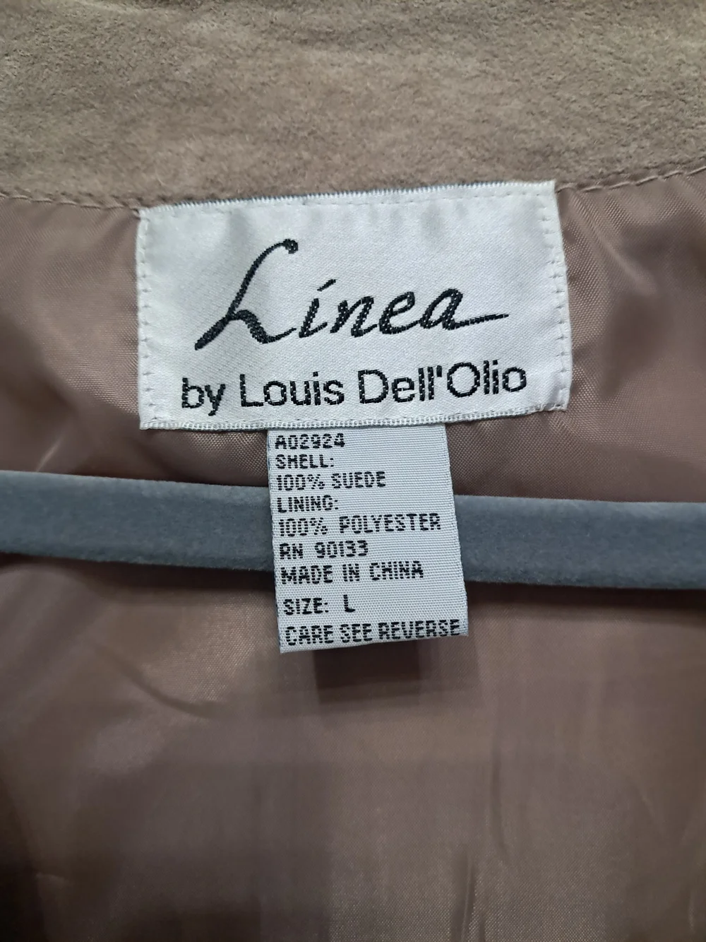 Linea by Louis Dell'Olio Taupe Suede Floral Appliqué Jacket